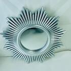 Espelho Decorativo Redondo Prata Moldura Sol Em Plástico