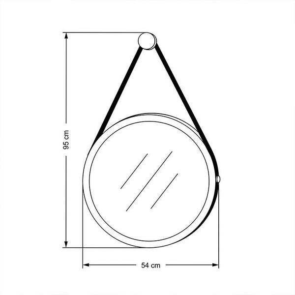 Espelho Decorativo Redondo Splendido 54cm Com Alça - Pr Móveis