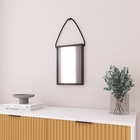 Espelho Decorativo Retangular 35x25cm Preto Com Moldura Cordão Tropical