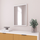 Espelho Decorativo Retangular 60x40cm Branco Com Moldura Milo Inspire