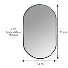 Espelho Decorativo Retangular Arredondado Com Moldura Decore