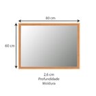 Espelho Decorativo Retangular Com Moldura 80cmx60cm Decore Pr