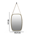 Espelho Decorativo Retangular Com Moldura De Plastíco Dourado