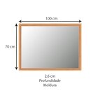 Espelho Decorativo Retangular Com Moldura Dourada 100cmx70 Cm