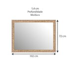 Espelho Decorativo Retangular De Parede Com Moldura Madeira 1