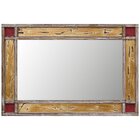 Espelho Decorativo Retangular Rústico Com Moldura 87cm X 67cm