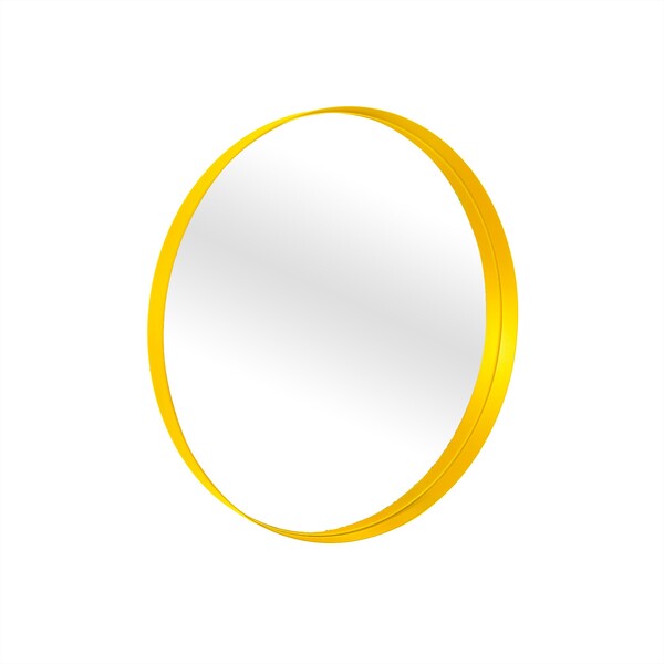 Espelho Decorativo Round Interno Amarelo 30 Cm Redondo