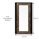 Espelho Decorativo Rústico Com Moldura 112cm X 132cm Decore P