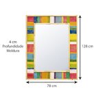 Espelho Decorativo Rústico Com Moldura Decore Pronto Colorido