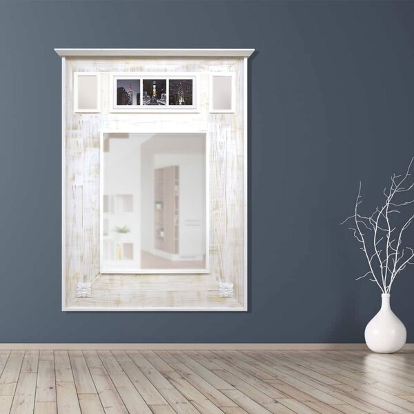 Espelho Decorativo Rústico Provençal Com Apliques Decore Pron