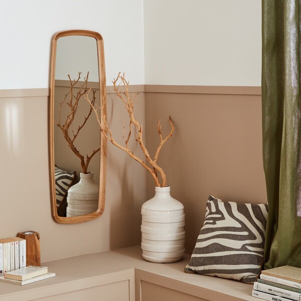 Espelho Decorativo Scandi Amarelo Retangular Com Moldura 119x43cm Inspire