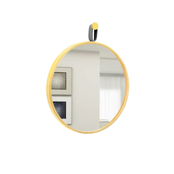 Espelho Decorativo Short Strip Amarelo Alça Corino Preta 50 C