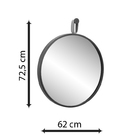 Espelho Decorativo Short Strip Branco Alça Corino Rajada 60 C