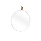 Espelho Decorativo Short Strip Branco Alça Corino Rajada 60 C