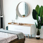 Espelho Decorativo Stokolmo Branco Off White 60 Cm Redondo Br