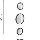 Espelho Decorativo Triplo Preto Alça Corrente 20 Cm 30 Cm 20