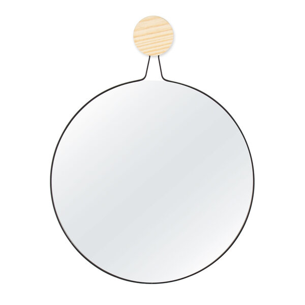 Espelho Decorativo Twiza Preto 50 Cm Redondo