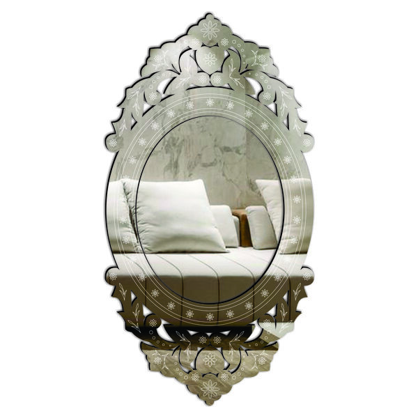 Espelho Decorativo Veneziano Sala Quarto 43x81 3890 Prata