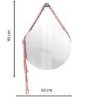Espelho Decorativo Vintage Macrame Rosa 60 Cm Redondo