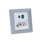 Espelho Duplo Chanfrado 1 Tom 20a 2 Usb 9.0a Cinza