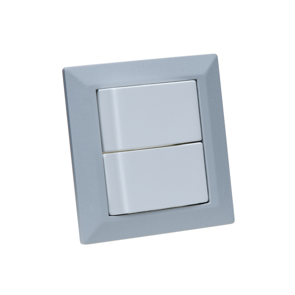 Espelho Duplo Chanfrado 2 Interruptores Cinza