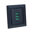 Espelho Duplo Chanfrado Com 1 Tom 20a 3 Usb 5.2a Cinza