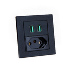 Espelho Duplo Reto 2 Com 1 Tomada 20a Usb 4.9a Preto