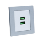 Espelho Duplo Reto 2 Com 1 Tomada 20a Usb 4.9a Preto