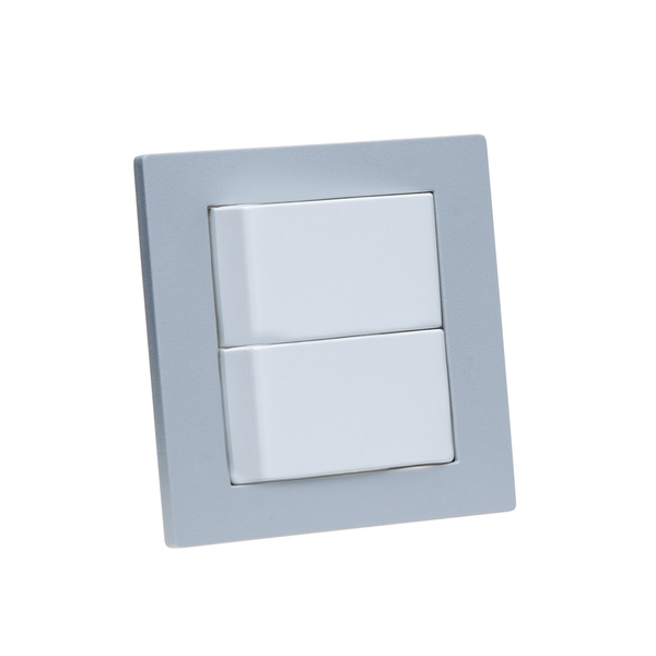 Espelho Duplo Reto 2 Interruptores Cinza