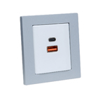 Espelho Duplo Reto Com 1 Tomada 20a 2 Usb 9.0a Branco