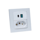 Espelho Duplo Reto Com 1 Tomada 20a 2 Usb 9.0a Branco