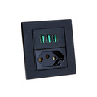 Espelho Duplo Reto Com 1 Tomada 20a 3 Usb 5.2a Preto