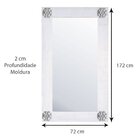 Espelho E Moldura Rústica Provençal Apliques Nos Cantos 72cm