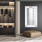 Espelho E Moldura Rústico E Apliques Dourados 82cm X 102cm De