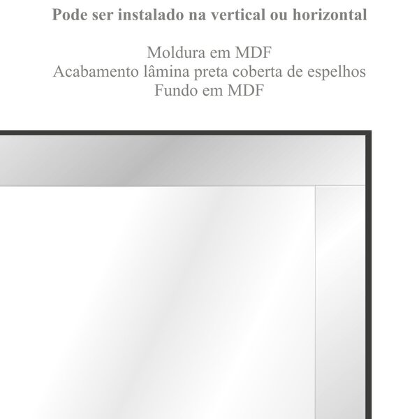 Espelho Existence 90pt 60cm X 90cm Preto/espelhado