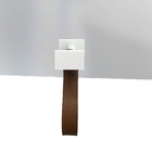 Espelho Funcional Hook Branco Alça Caramelo 50x50 Cm Quadrado