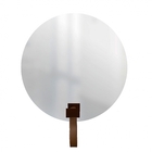 Espelho Funcional Hook Corten Alça Caramelo 50 Cm Redondo