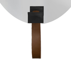 Espelho Funcional Hook Preto Retangular Com Corino Caramelo