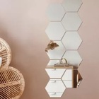 Espelho Geométrico Hezagonal Bisotê 30x30cm Painel 4 Peças