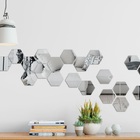 Espelho Geométrico Hezagonal Bisotê 30x30cm Painel 4 Peças