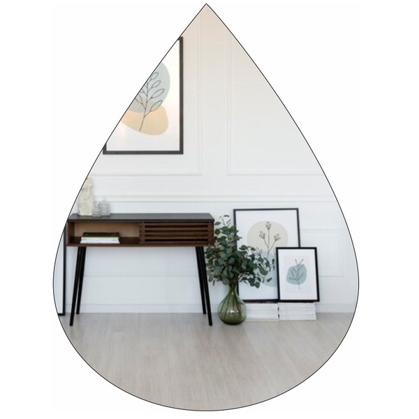 Espelho Gota Grande 100 X 70 Moderno Lapidado Com Suporte