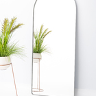 Espelho Grande Base Reta Com Moldura Metal Corpo Inteiro 170