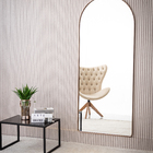 Espelho Grande Base Reta Com Moldura Metal Corpo Inteiro 170