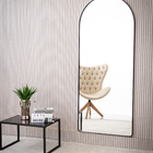 Espelho Grande Base Reta Com Moldura Metal Corpo Inteiro 170