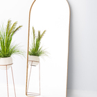 Espelho Grande Base Reta Com Moldura Metal Corpo Inteiro 170