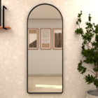 Espelho Grande Base Reta com Moldura Metal Corpo Inteiro 170