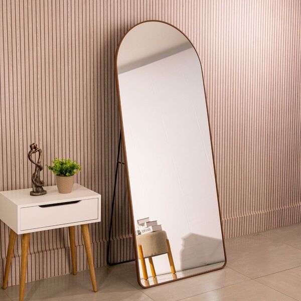 Espelho Grande Com Moldura Metal Base Reta Corpo Inteiro 150