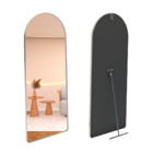 Espelho Grande Com Moldura Metal Base Reta Corpo Inteiro 150