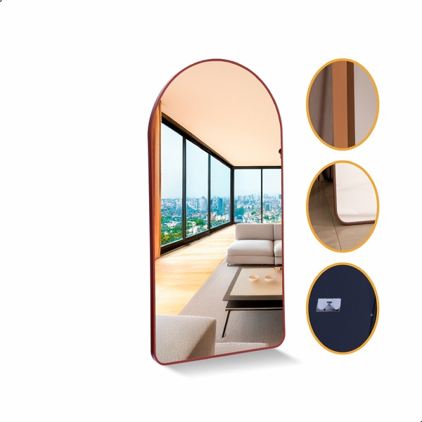 Espelho Grande Com Moldura Metal Corpo Inteiro Decorativo 115