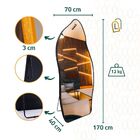 Espelho Grande Corpo Inteiro Com Moldura Metal Orgânico Decor